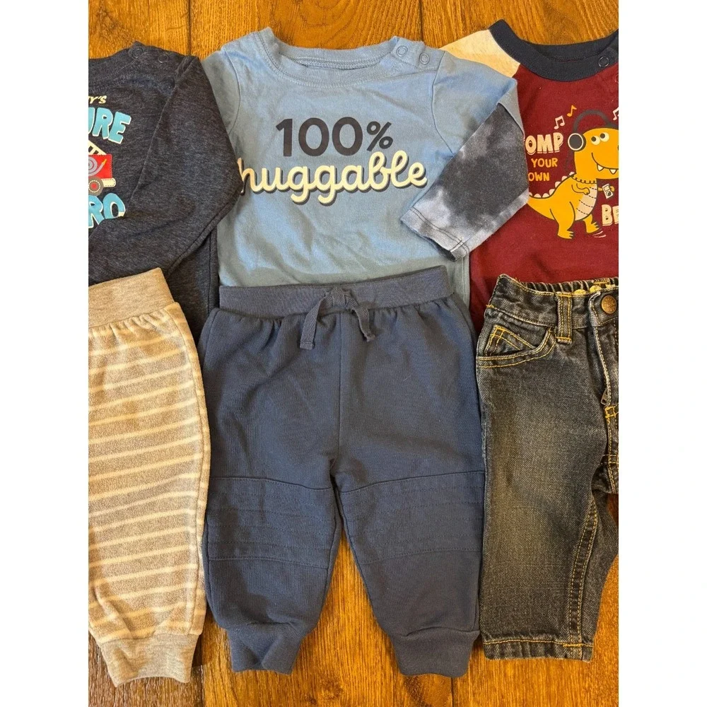 Baby‎ Boy 3/6 Months Outfits Clothes Lot Long Sleeved Shirts Jeans Pants Mommy